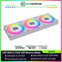 LIAN LI UNI FAN CL FLEX 120 Reverse Blade WHITE Triple Pack with Controller - Dual Control Modes - Dual-Zone RGB Lighting Enables Independent Control of The Fan Blades and Side Light Strips - 12RCL1F3W - foto 1