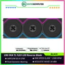 LIAN LI UNI FAN TL FLEX 120 Reverse Blade BLACK Triple Pack with Controller - Multiple Control Modes - Infinity Mirror ARGB Lighting with A Cleaner - Unified Visual Design - 12RTL1F3B - foto 1