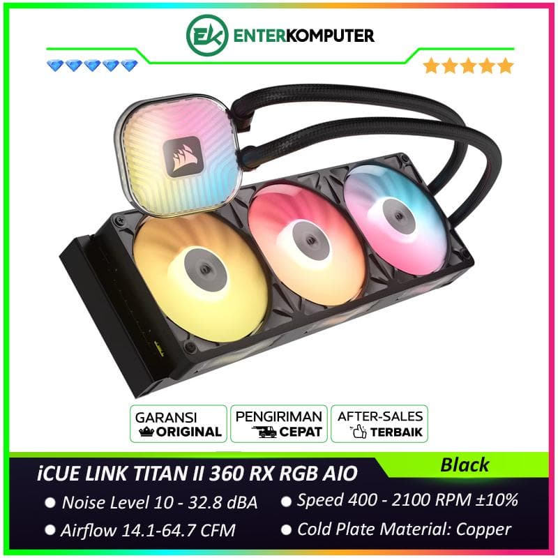 Corsair iCUE LINK TITAN II 360 RX RGB AIO Liquid CPU Cooler - Black - foto 1