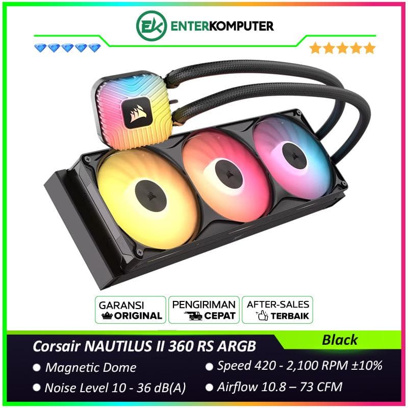 Corsair NAUTILUS II 360 RS ARGB Liquid CPU Cooler - Black - foto 1