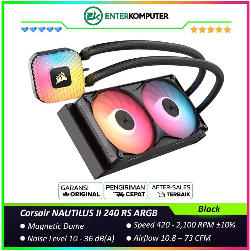 Corsair NAUTILUS II 240 RS ARGB Liquid CPU Cooler - Black - foto 1