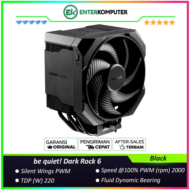 be quiet! Dark Rock 6 - Silent Performance and Compatibility - Easy Mounting Systems for Fans and Heatsink - 1x Silent Wings 135mm PWM fan - foto 1