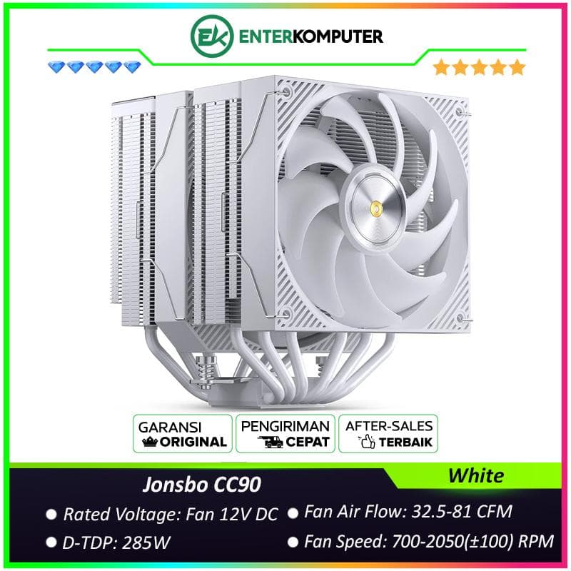 Jonsbo CC90 Screen Display Dual Tower Air Cooler - White - foto 1