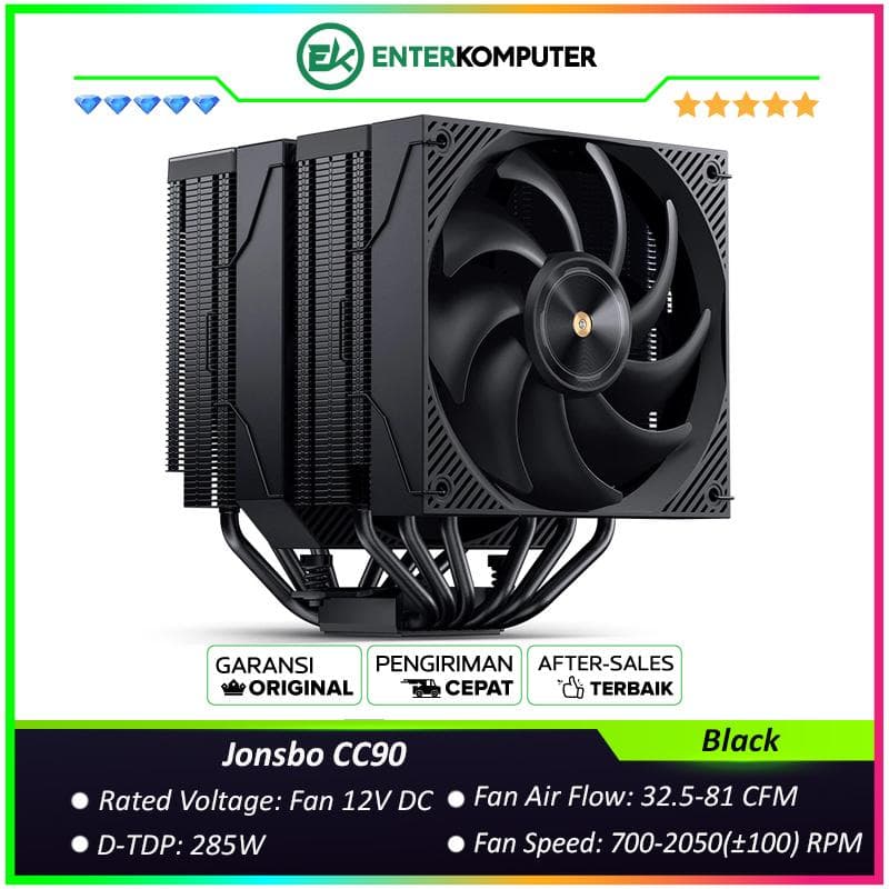 Jonsbo CC90 Screen Display Dual Tower Air Cooler - Black - foto 1