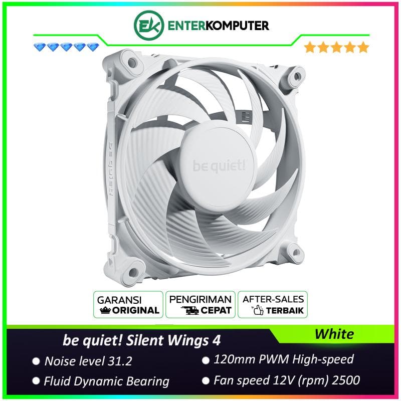 be quiet! Silent Wings 4 White Version - 120mm PWM High-speed - No Compromise Silence and Performance - foto 1
