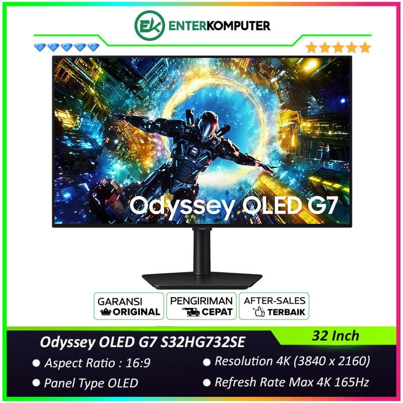 Samsung Odyssey OLED G7 S32HG732SE 32 Inch 4K OLED 165Hz HDR400 Gaming Monitor - foto 1