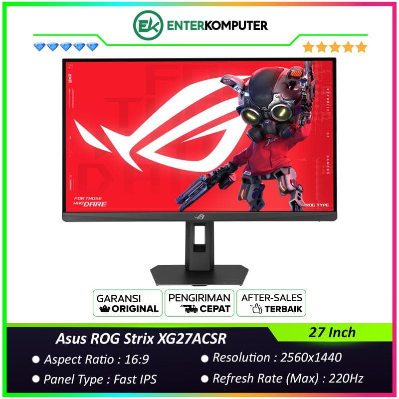 Asus ROG Strix XG27ACSR 27 Inch QHD Fast IPS 220Hz HDR400 Gaming Monitor - foto 1
