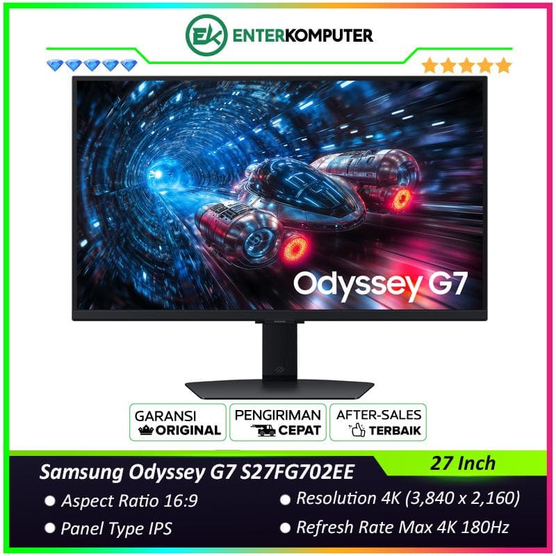 Samsung Odyssey G7 S27FG702EE 27 Inch 4K IPS 180Hz HDR10 Gaming Monitor - foto 1