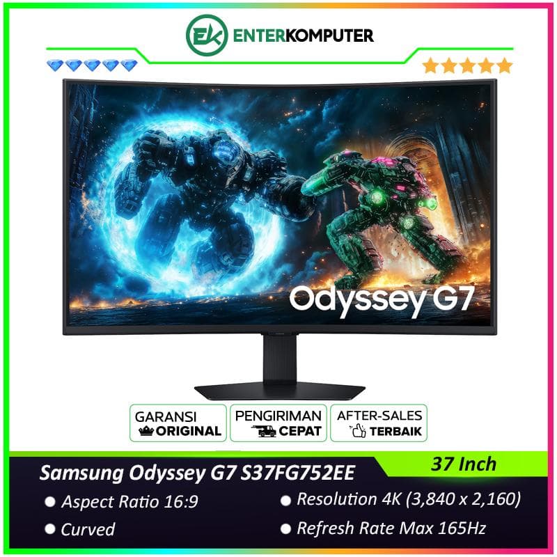 Samsung Odyssey G7 S37FG752EE 37 Inch 4K 165Hz HDR600 Curved Gaming Monitor - foto 1