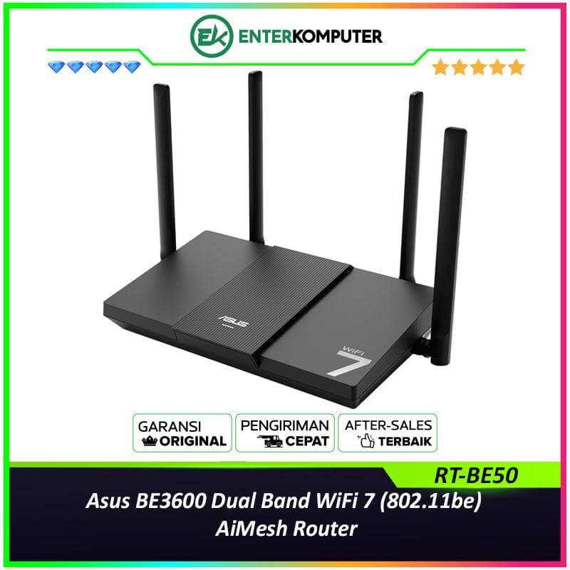 Asus BE3600 Dual Band WiFi 7 (802.11be) AiMesh Router - RT-BE50 - foto 1