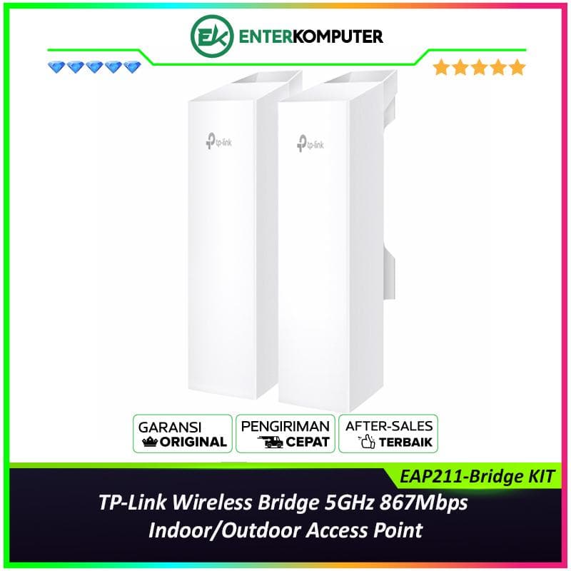 TP-Link Wireless Bridge 5GHz 867Mbps Indoor/Outdoor Access Point - EAP211-Bridge KIT - foto 1