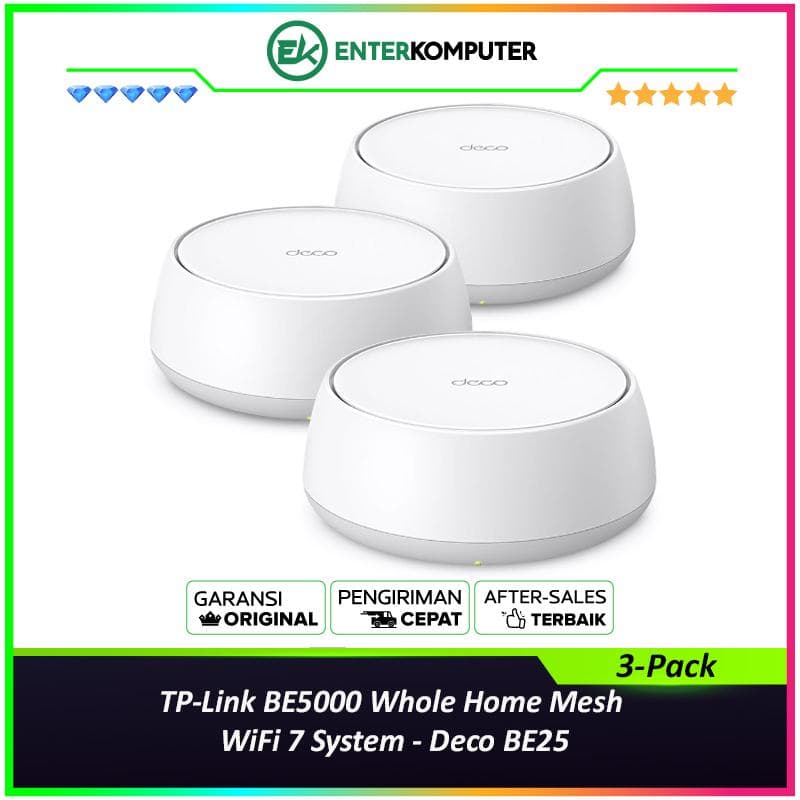 TP-Link BE5000 Whole Home Mesh WiFi 7 System - Deco BE25 (3-Pack) - foto 1