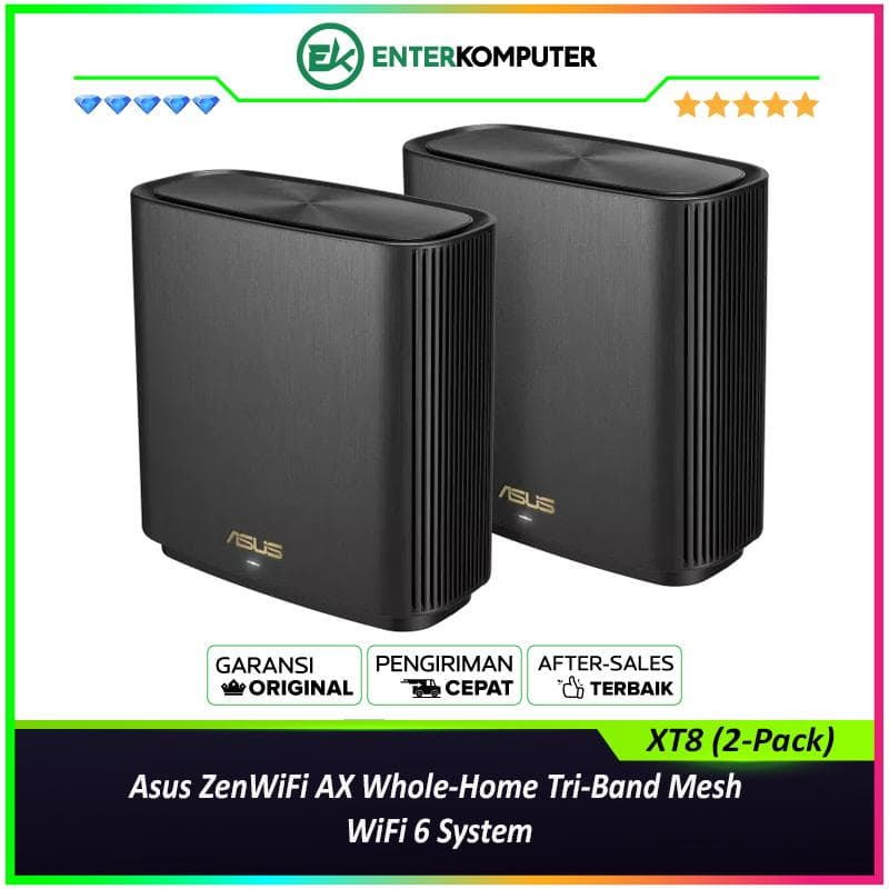 Asus ZenWiFi AX Whole-Home Tri-Band Mesh WiFi 6 System - XT8 (2-Pack) - foto 1
