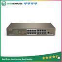 Tenda 16-Port 10/100 Mbps + 1 Gigabit/SFP Slots Switch With 16-Port PoE - TEF1118P - foto 1