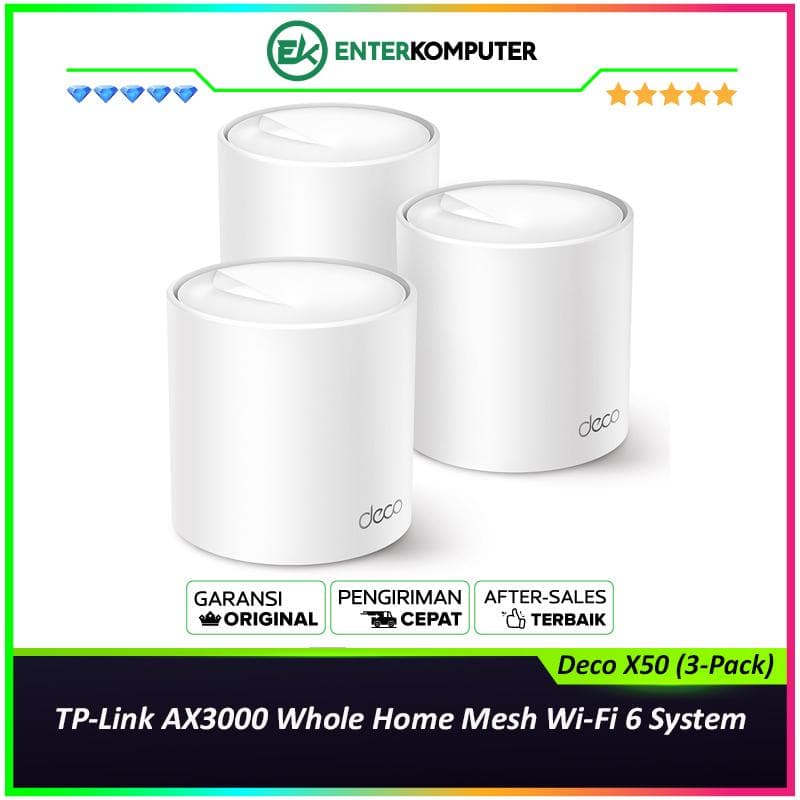 TP-Link AX3000 Whole Home Mesh Wi-Fi 6 System - Deco X50 (3-Pack) - foto 1