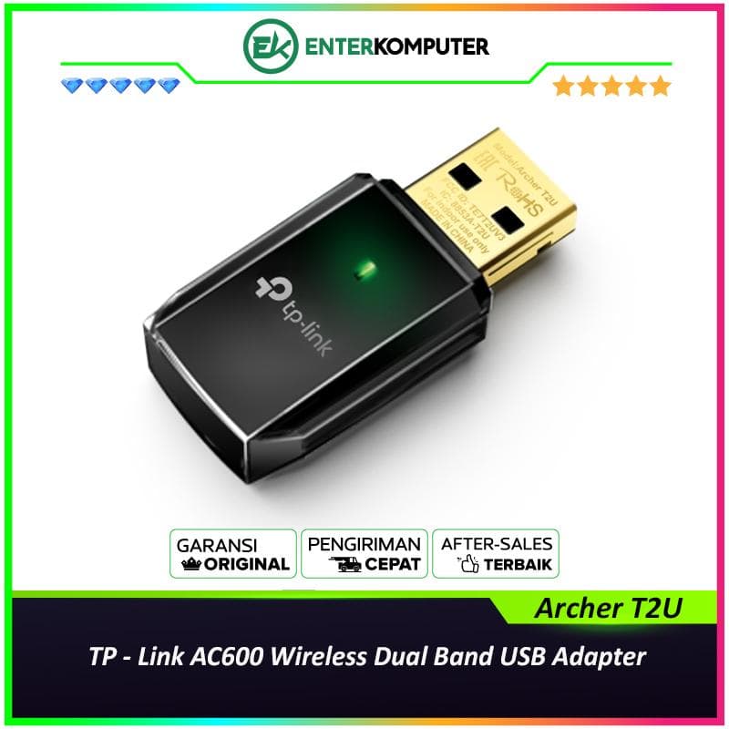 TP - Link AC600 Wireless Dual Band USB Adapter - Archer T2U - foto 1