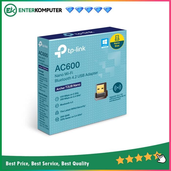 TP-Link AC600 Nano Wi-Fi Bluetooth 4.2 USB Adapter - Archer T2UB Nano - foto 1