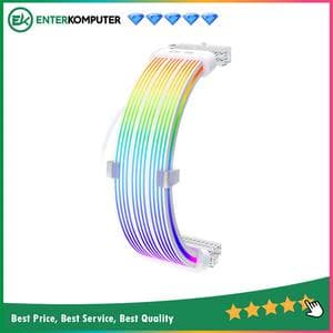1STPLAYER CC RGB Cable 24PIN - NC24P WHITE - Double Sided Lighting - Support 5v RGB Sync with Motherboard (ARGB) - foto 1