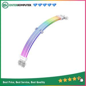 1STPLAYER CC RGB Cable (6+2) 8PIN x2 - NC2-8P WHITE - Double Sided Lighting - Support 5v RGB Sync with Motherboard (ARGB) - foto 1