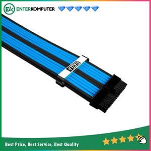 1STPLAYER STEAMPUNK MOD Sleeved Extension Cable Black+Blue - 24Pin ATX Extension Cable, 2x 8Pin(4+4) EPS Cable, 2x 8Pin(6+2) PCI-e Cable - foto 1
