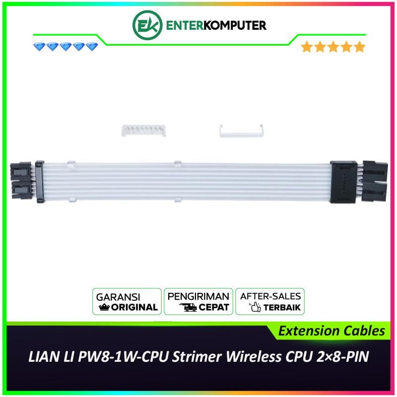 LIAN LI PW8-1W-CPU Strimer Wireless CPU 2×8-PIN - Highly Customizable Addressable RGB Extension Cables - foto 1