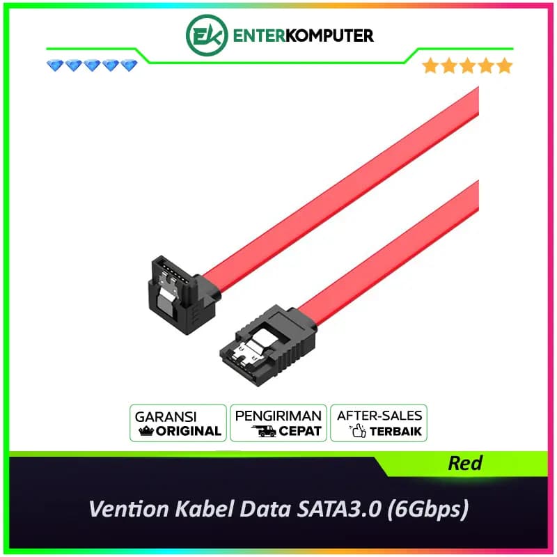 Vention Kabel Data SATA3.0 (6Gbps) Red - KDDRD - foto 1