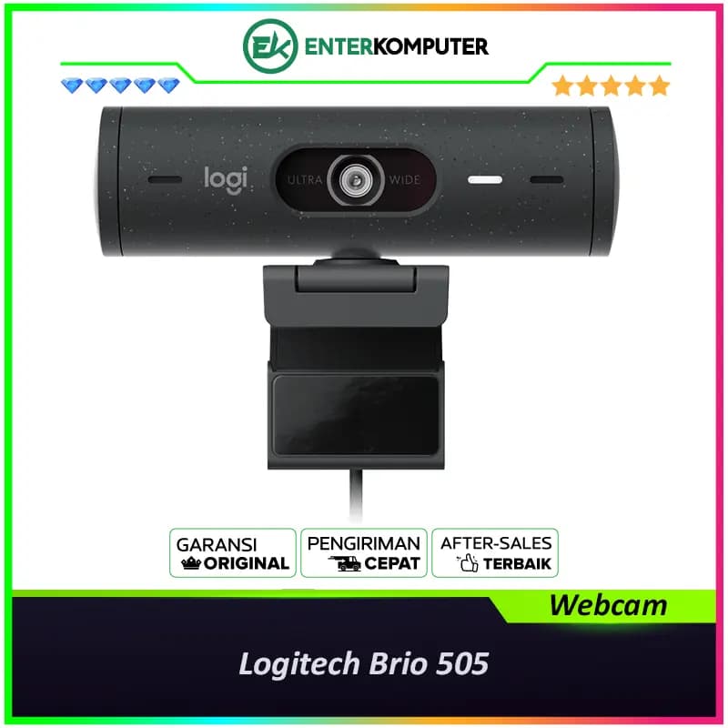 Logitech Brio 505 - 1080p Webcam with Light Correction, auto-framing and Show Mode - foto 1