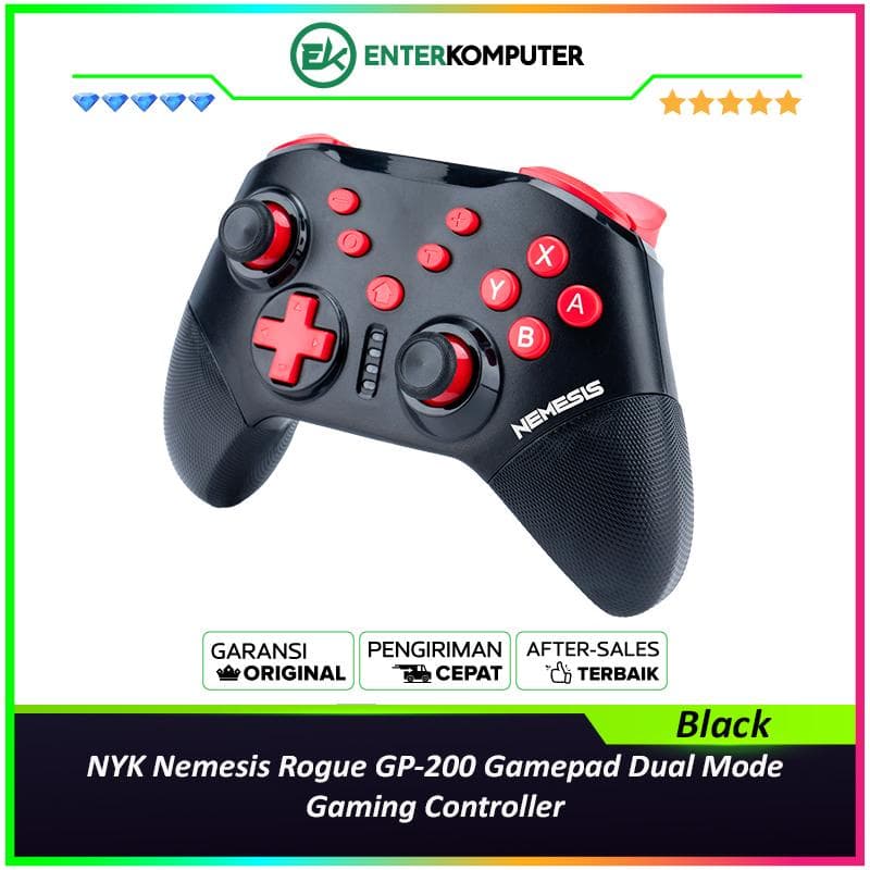 NYK Nemesis Rogue GP-200 Gamepad Dual Mode Gaming Controller - Black - foto 1