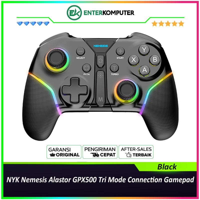 NYK Nemesis Alastor GPX500 Tri Mode Connection Gamepad - Black - foto 1