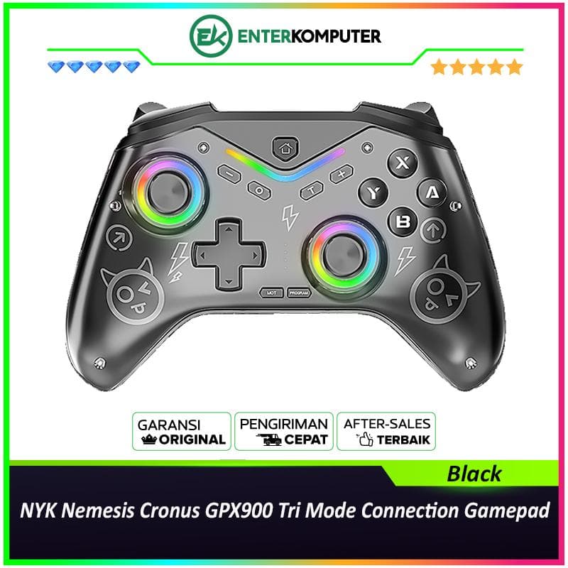 NYK Nemesis Cronus GPX900 Tri Mode Connection Gamepad - Black - foto 1