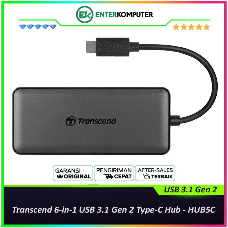 Transcend 6-in-1 USB 3.1 Gen 2 Type-C Hub - HUB5C - foto 1