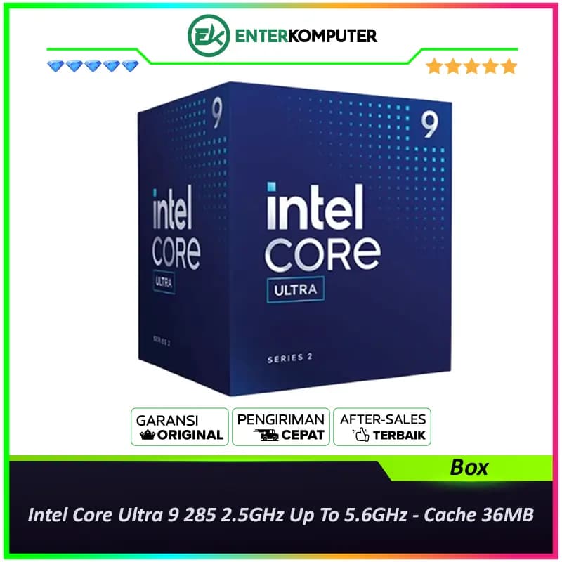Intel Core Ultra 9 285 2.5GHz Up To 5.6GHz - Cache 36MB [Box] Socket LGA 1851 - Arrow Lake Series - foto 1