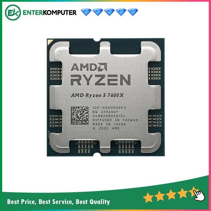 AMD Ryzen 5 7600X 4.7Ghz Up To 5.3Ghz Cache 32MB 105W AM5 [Tray] - 6 Core - NEW UNIT - 1 Years Warranty Replacement - foto 1