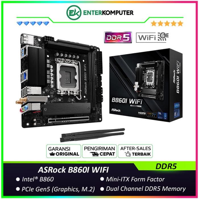 ASRock B860I WIFI (LGA1851, B860, DDR5, USB3.2 Gen2 Type-C, SATA3) - foto 1