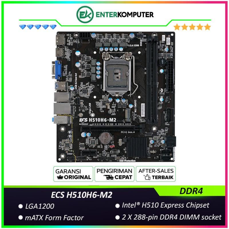 ECS H510H6-M2 (LGA1200, Intel H510, DDR4) - foto 1