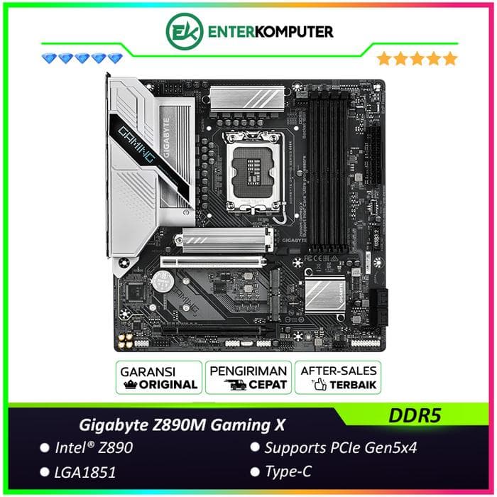 Gigabyte Z890M Gaming X (LGA1851, Z890, DDR5, USB3.2 Type-C, SATA3) - foto 1