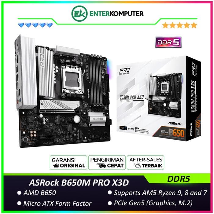 ASRock B650M PRO X3D (AM5, AMD B650, DDR5, USB3.2 Type-C, SATA3) - foto 1