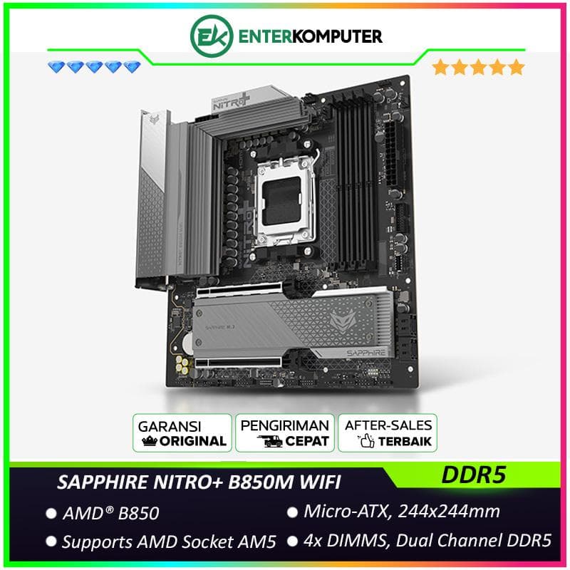 SAPPHIRE NITRO+ B850M WIFI (AM5, AMD B850, DDR5, USB3.2 Type-C, SATA3) - foto 1