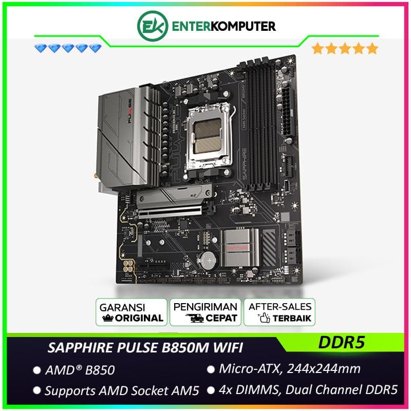 SAPPHIRE PULSE B850M WIFI (AM5, AMD B850, DDR5, USB3.2 Type-C, SATA3) - foto 1