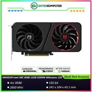 MAXSUN Intel ARC B580 12GB GDDR6 Milestone 12G (Bold Red Accents) - DUAL FAN - Garansi 3 Thn - foto 1