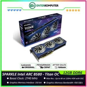 SPARKLE Intel ARC B580 12GB GDDR6 Titan OC - BLUE BREATHING LIGHT - TRIPLE FAN - Garansi 3Thn - foto 1