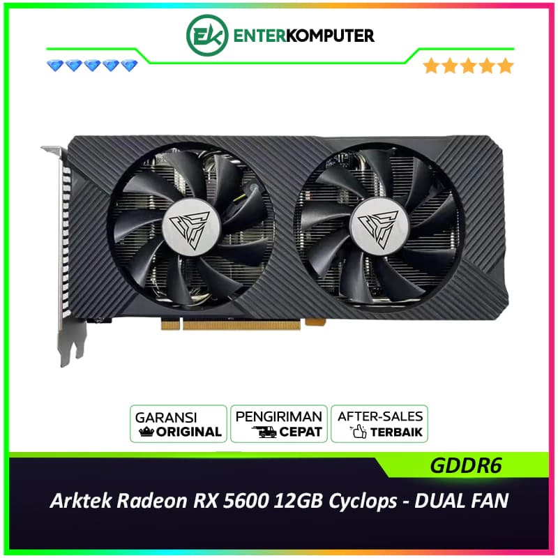 Arktek Radeon RX 5600 12GB GDDR6 Cyclops - DUAL FAN - Garansi 2 Thn - foto 1