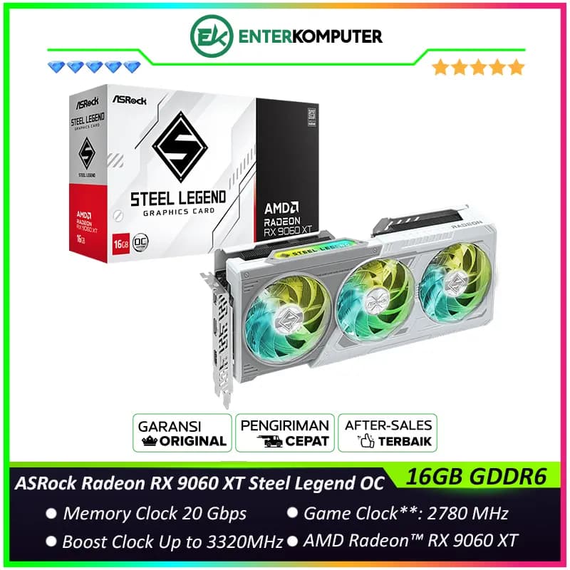 ASRock Radeon RX 9060 XT 16GB GDDR6 Steel Legend OC - foto 1