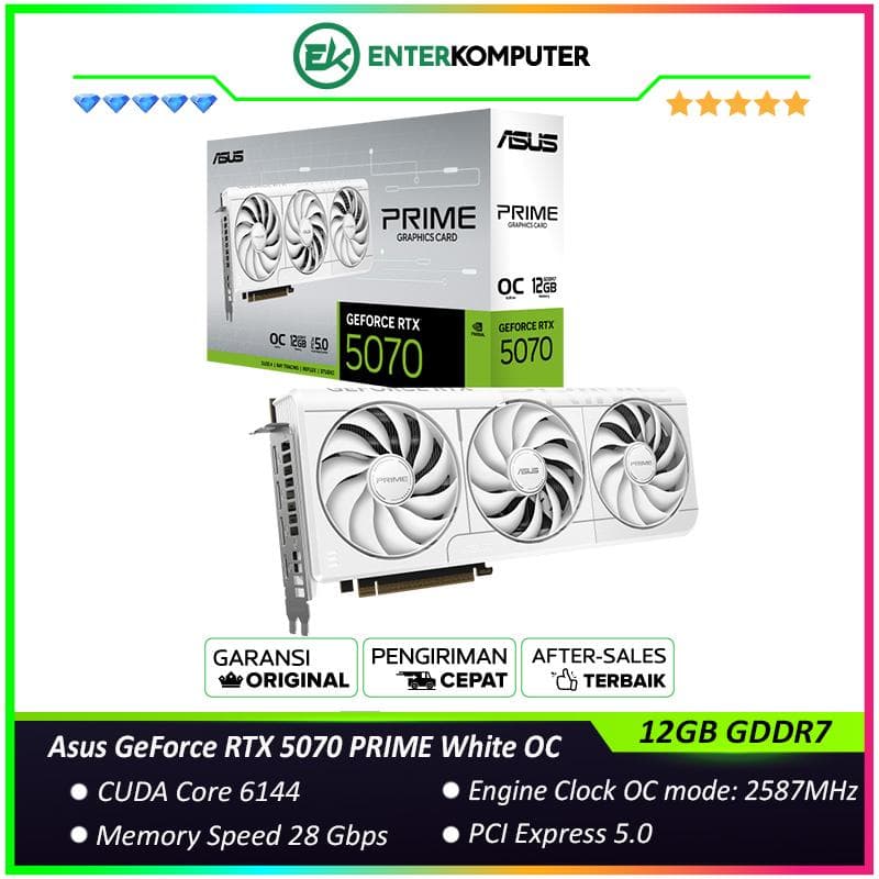 Asus GeForce RTX 5070 12GB GDDR7 PRIME White OC Edition - foto 1
