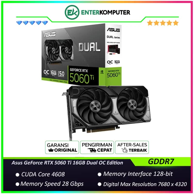 Asus GeForce RTX 5060 Ti 16GB GDDR7 Dual OC Edition - foto 1