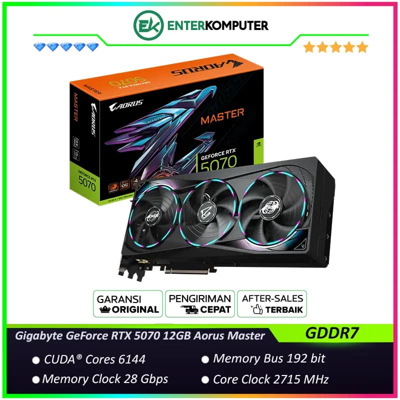 Gigabyte GeForce RTX 5070 12GB GDDR7 Aorus Master - GV-N5070AORUS M-12GD - foto 1
