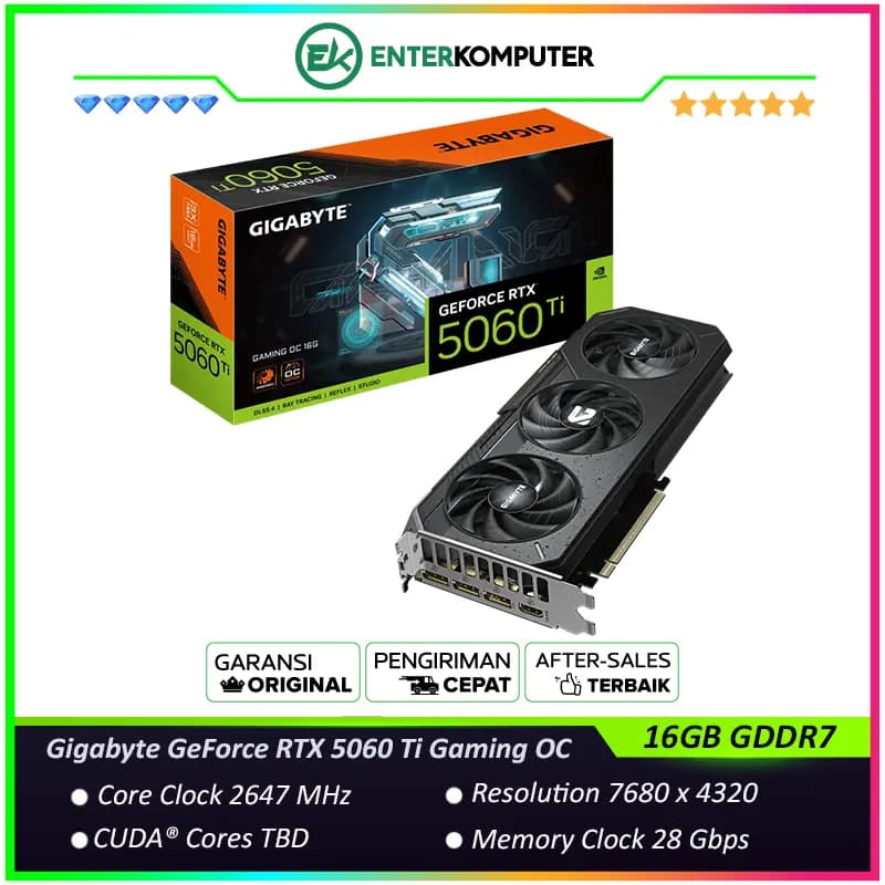 Gigabyte GeForce RTX 5060 Ti 16GB GDDR7 Gaming OC - GV-N506TGAMING OC-16GD - foto 1