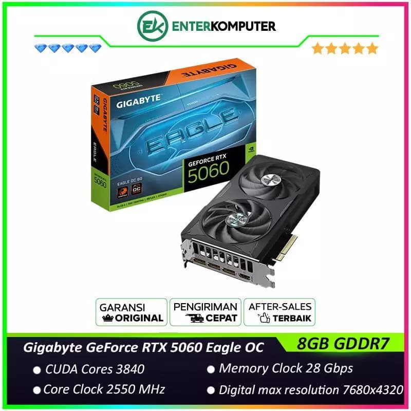 Gigabyte GeForce RTX 5060 8GB GDDR7 Eagle OC - GV-N5060EAGLE OC-8GD - foto 1