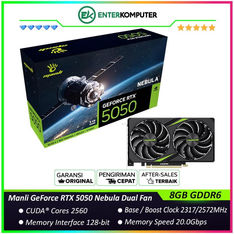 Manli GeForce RTX 5050 8GB GDDR6 Nebula Dual Fan - foto 1