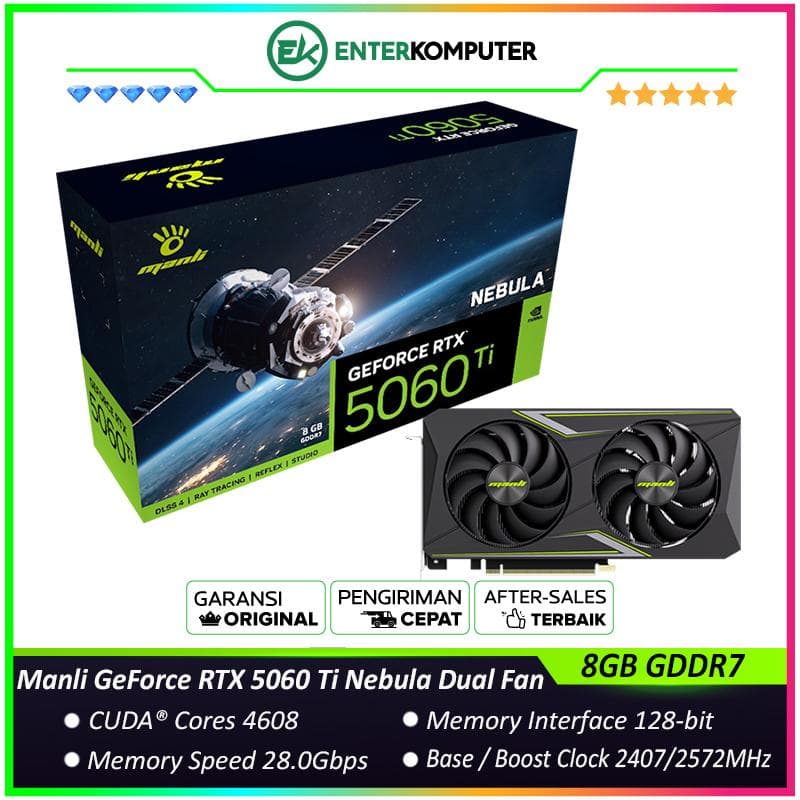 Manli GeForce RTX 5060 Ti 8GB GDDR7 Nebula Dual Fan - foto 1
